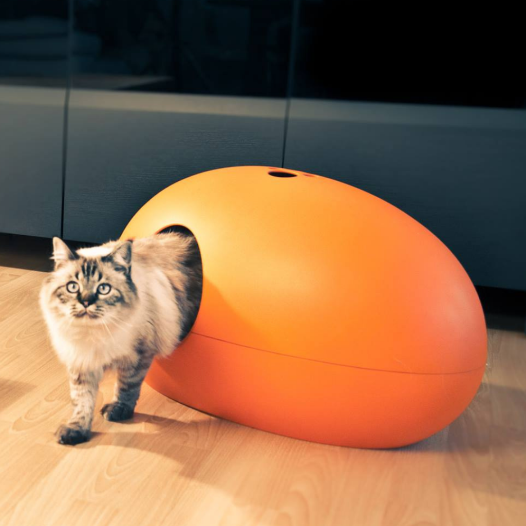 litière design discrete ronde chat